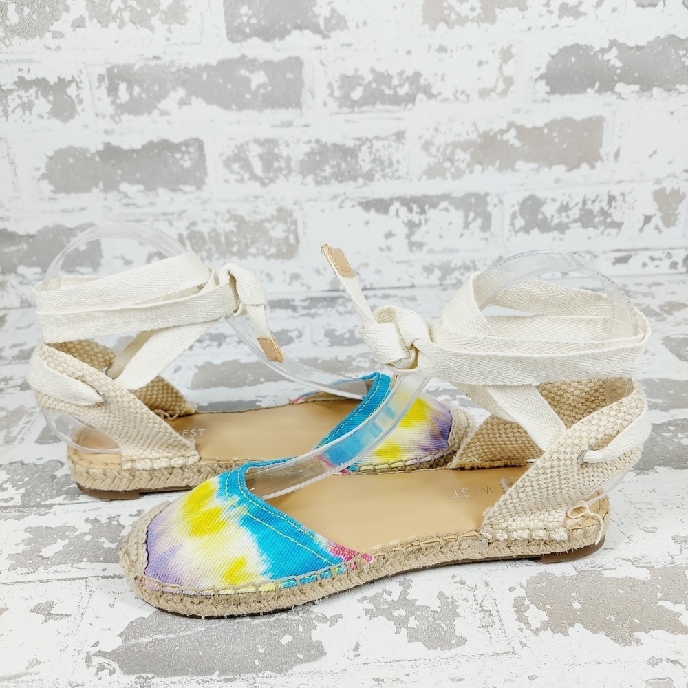 NEW Nine West Meow 7 Womens Canvas Padded Insole Tie Dye Espadrilles M954 - Picture 7 of 11